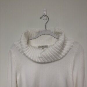 Cozy White Cowl Neck Sweater